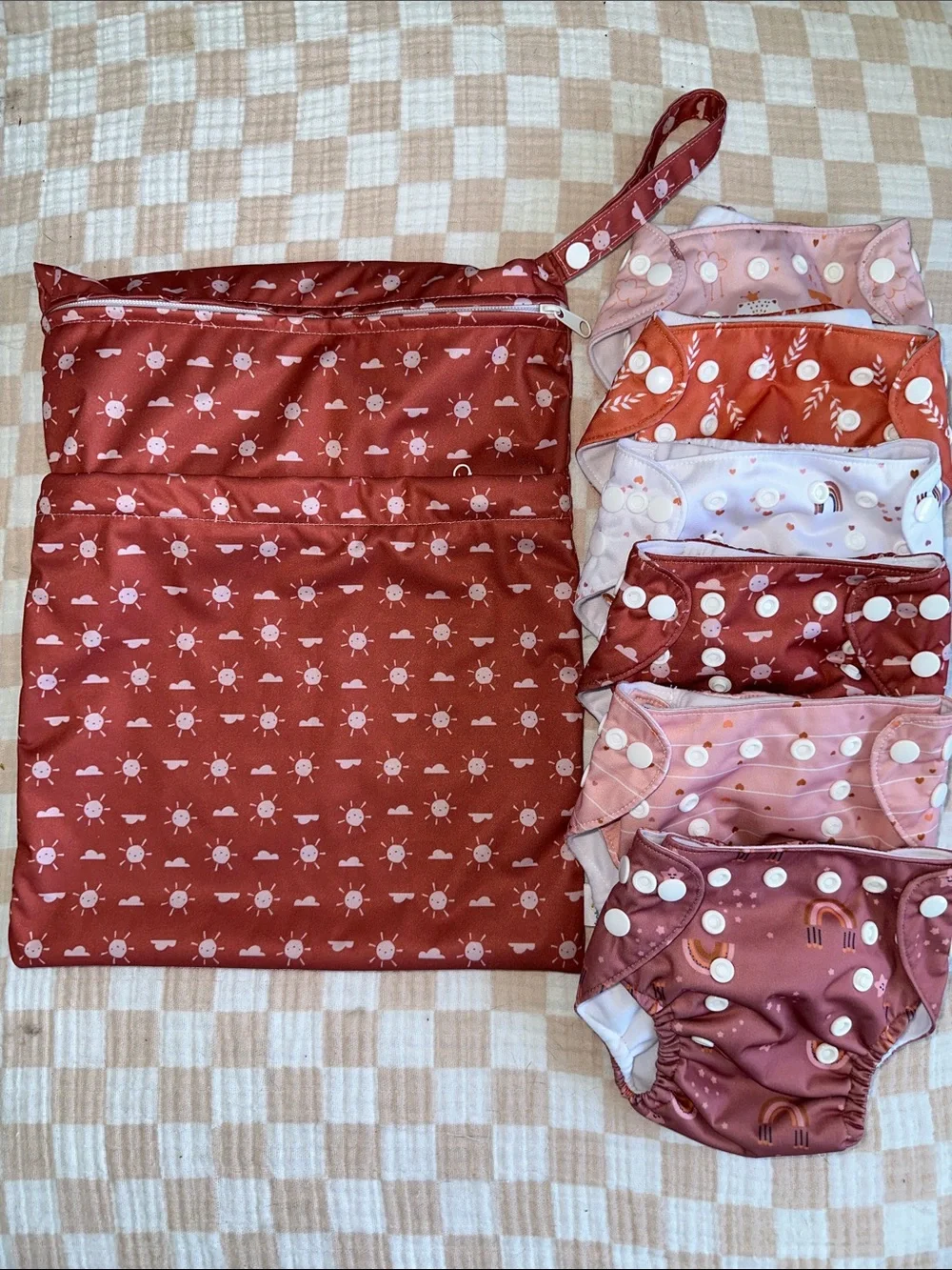 Babygoal Baby’Waterproof Wet Bag and Reusable Cloth Diaper Set of 6
